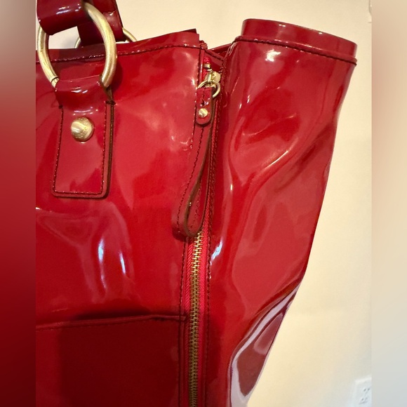 Liz Claiborne Dark Red Large Shoulder Bag Tote Handbag - Picture 6 of 9